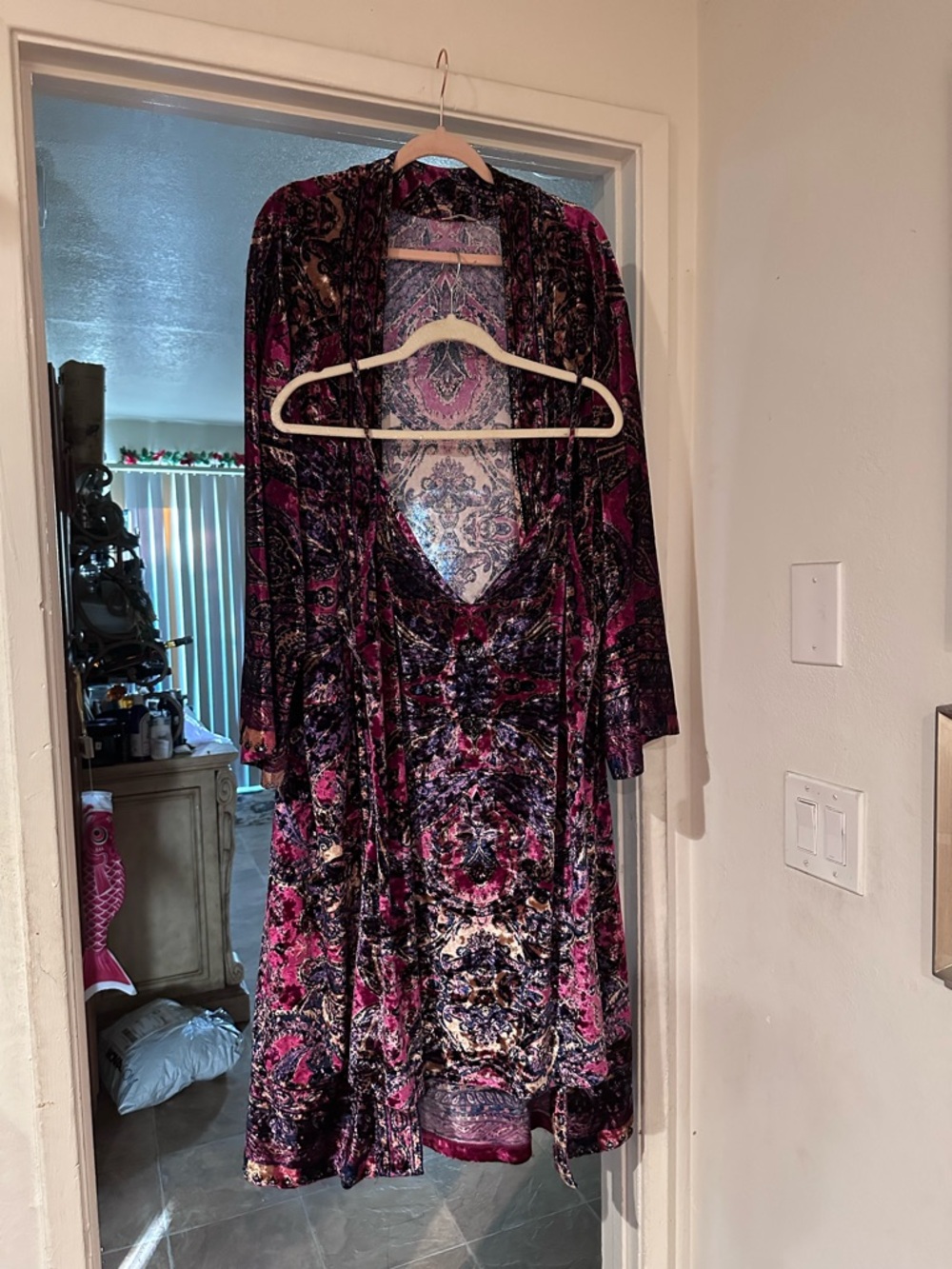 Free People Enchanted Fairy Slip Combo… Velvet Paisley Slip Dress